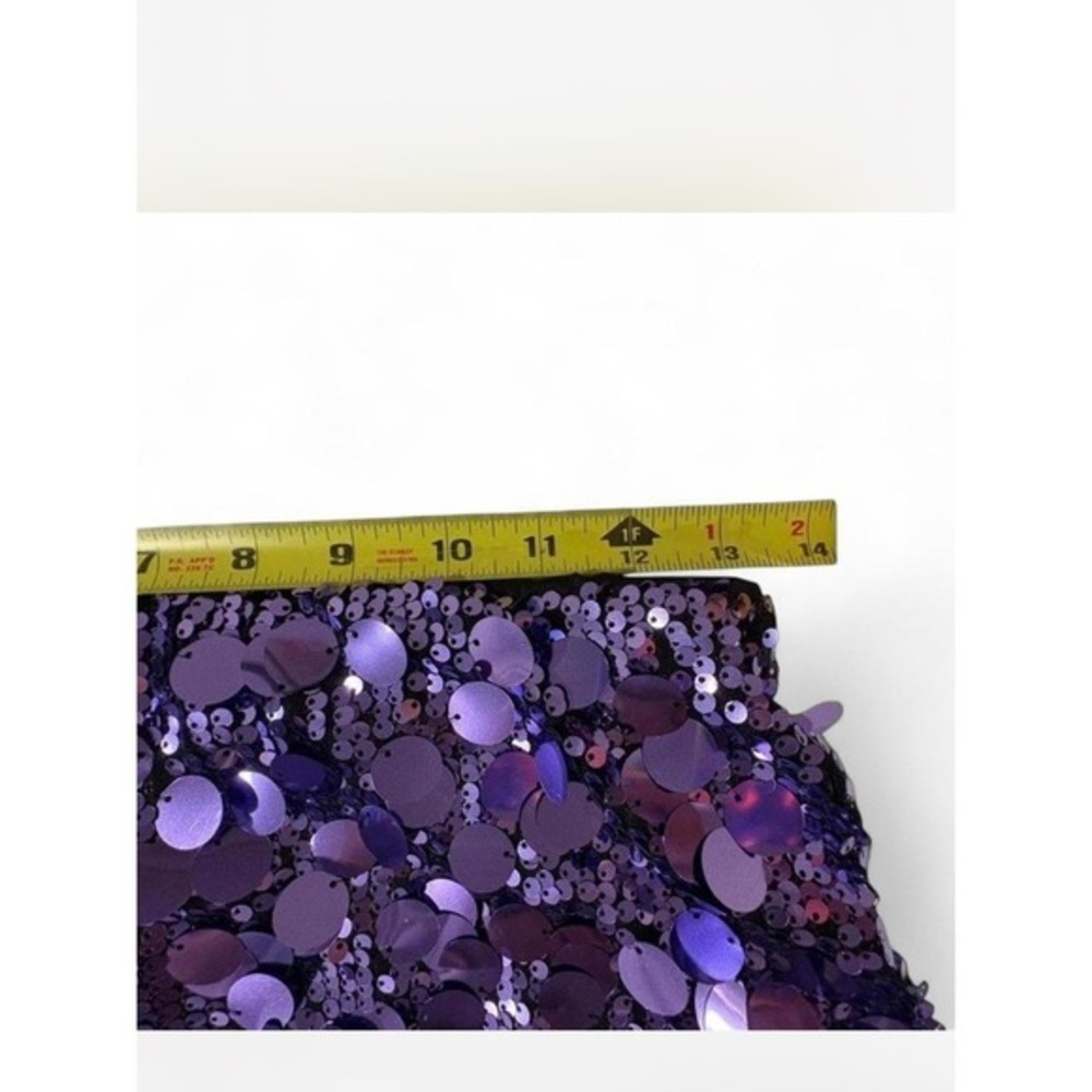 Mermaidcore Y2K Sequined Mini Skirt Purple Medium Rave Festival Night Out - Picture 3 of 5